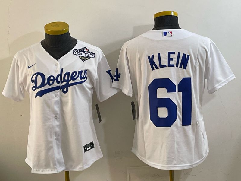 Women 2025 Nike Toronto Blue Jays #61 Klein White Game MLB Jersey 010